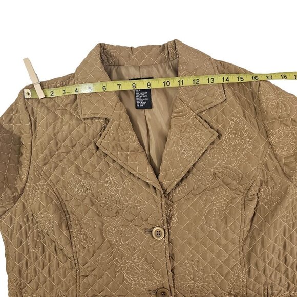 RQT Women’s Size Large Quilted Floral Embroidered Blazer Jacket - Picture 8 of 16